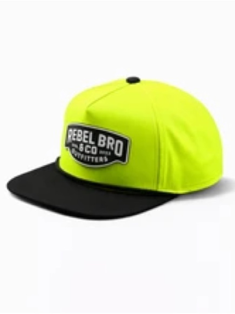 Neon Yellow & Black Kids Cap